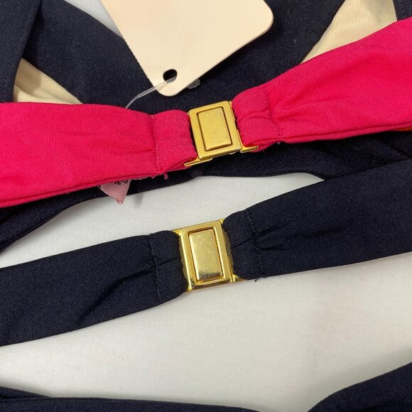 Agent Provocateur Mazzy Coral Fuchsia Black Bikini 3/2 Set NWT - Picture 7 of 10